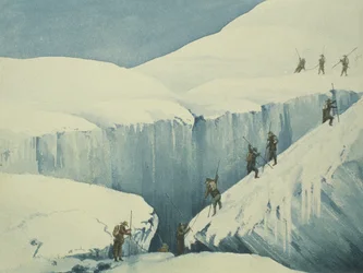 Beim Aufstieg, aus Ein Bericht über einen Aufstieg zum Gipfel des Mont Blanc von Charles Fellows (1799-1860), veröffentlicht 1827